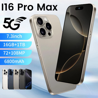 2025 ใหม่ i16 Pro Max 16GB+1TB อัจฉริยะ 5G การ์ดคู่สแตนด์บายคู่รุ่นทั่วโลกสมาร์ทโฟน Android