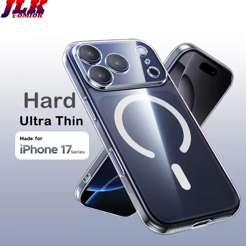 [JLK] เคส iPhone 17 Air 16 15 14 13 12 11 Pro Max Plus สีพื้นเรียบง่าย โปร่งใส แม่เหล็ก Magnetic บางเฉียบ PC แข็งกันกระแทก