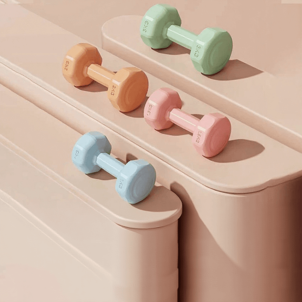 ดัมเบล PVC น้ำหนัก 1-4 กก. สำหรับออกกำลังกายที่บ้าน วัสดุเป็นมิตรกับสิ่งแวดล้อม
