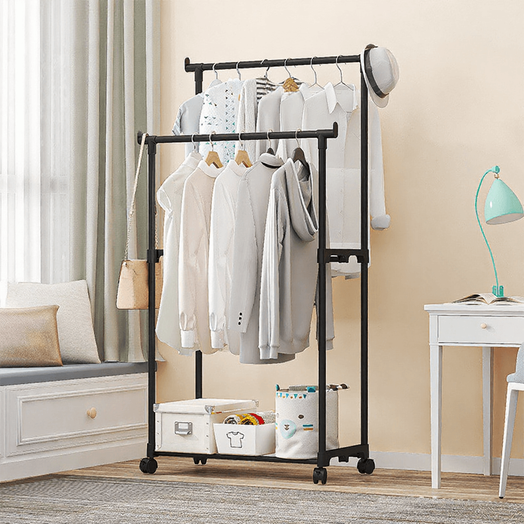 ราวตากผ้า พร้อมล้อเลื่อนเคลื่อนย้ายสะดวก