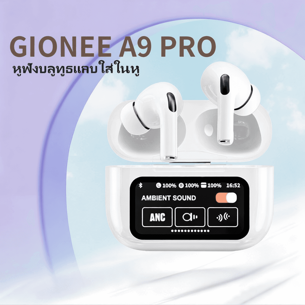 A9 PRO หูฟังบลูทูธ อัพเกรดการโทรด้วยไมโครโฟน พร้อมหน้าจอสัมผัส LED สเตอริโอ3D กันน้ำ IPX5