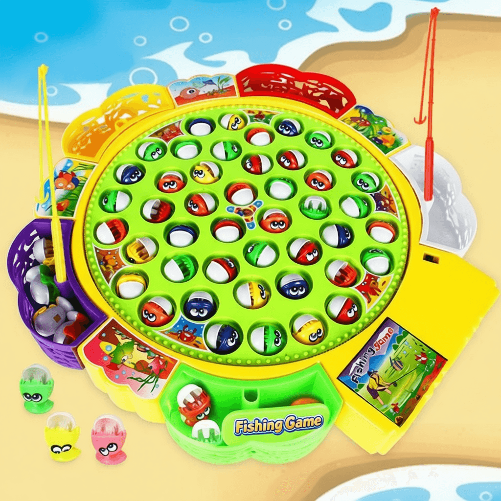 ชุดเกมส์ตกปลาพร้อมเบ็ดมีเสียงเพลง หมุนได้