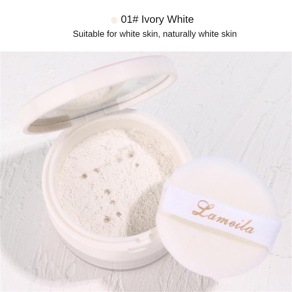 Lameila แป้งฝุ่นควบคุมความมัน เนื้อแมตต์บางเบา ไม่ตกร่องไม่เป็นคราบ ปกปิดรูขุมขน ติดทนนาน 10 กรัม สี 01 02 03
