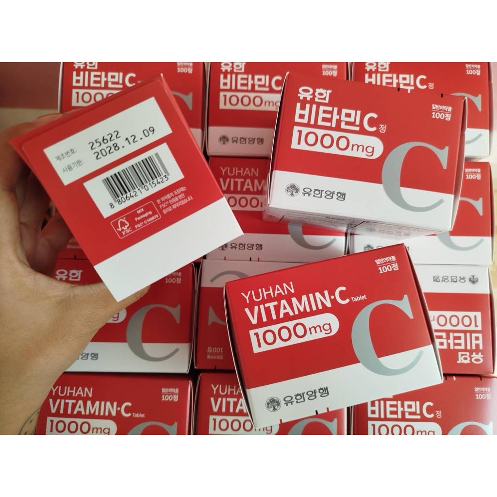 ล๊อตใหม่ วิตามินซี Yuhan 1000mg 100 เม็ด หมดอายุ12/2028