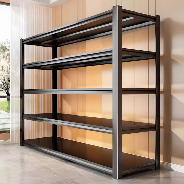 ชั้นวางของเหล็ก รับน้ำหนักได้ 600 กก. ใช้งานได้หลากหลาย ประกอบง่าย ปรับระดับได้ มีหลายขนาดและสี ขาว-ดำ 3-5 ชั้น